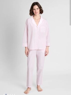 Sleepy Jones Marina Pajama Set | Pink End on End | Size M | Cotton PJ Set